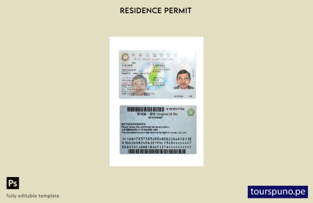 lista para imprimir plantilla de permiso de residencia en Taiwán